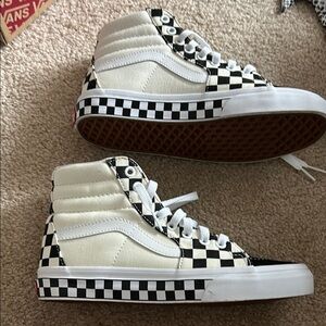 Vans SK8-HI Checker S Black and White Sneakers